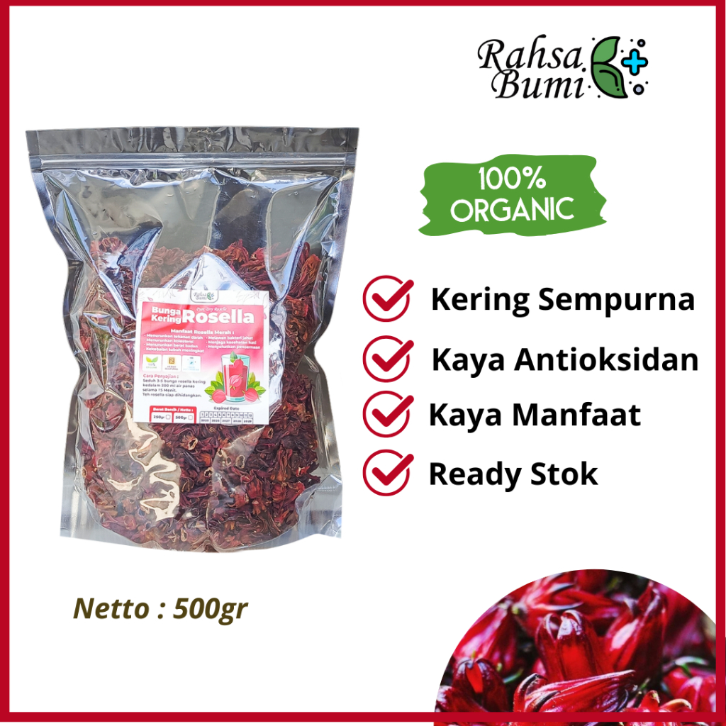 

Teh Bunga Rosella Kering Premium Organik 500 gr by Rahsa Bumi