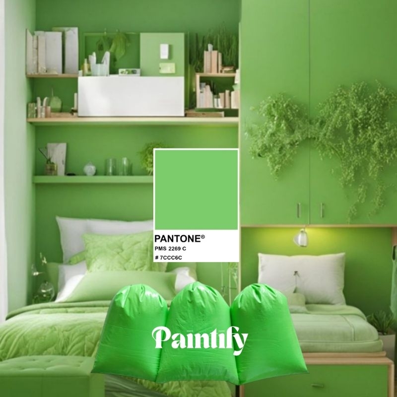 (1KG) Cat Tembok Doff Warna Hijau Daun Muda by paintify