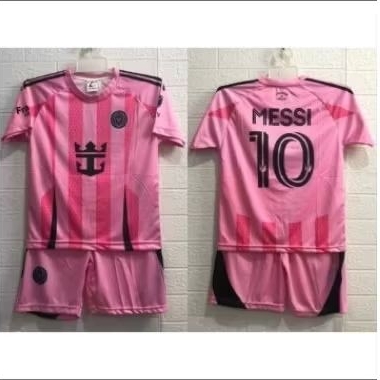 setelan baju jersey anak club bola warna pink printing terbaru