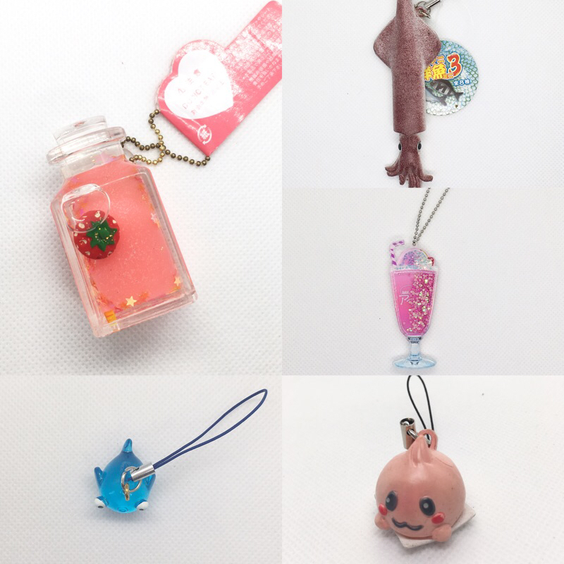 Trinkets Gotochi/ Strawberry in Bottle | Squid | Soda Float Shaker | Blue Fish | Mantao