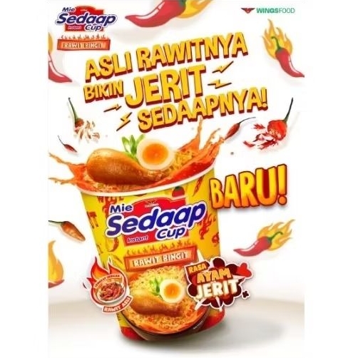 

Mie Sedaap Cup Rawit Bingit Rasa Ayam Jerit