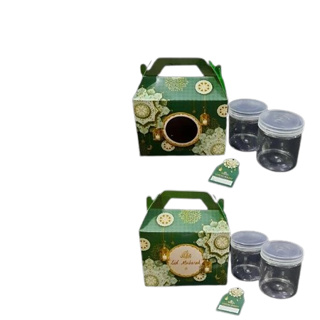 

( 5 pcs ) dus tenteng window round edisi lebaran motif lentera hijau tua gable box jinning muat 2 toples tabung 600 ml ukuran 10x19x14cm