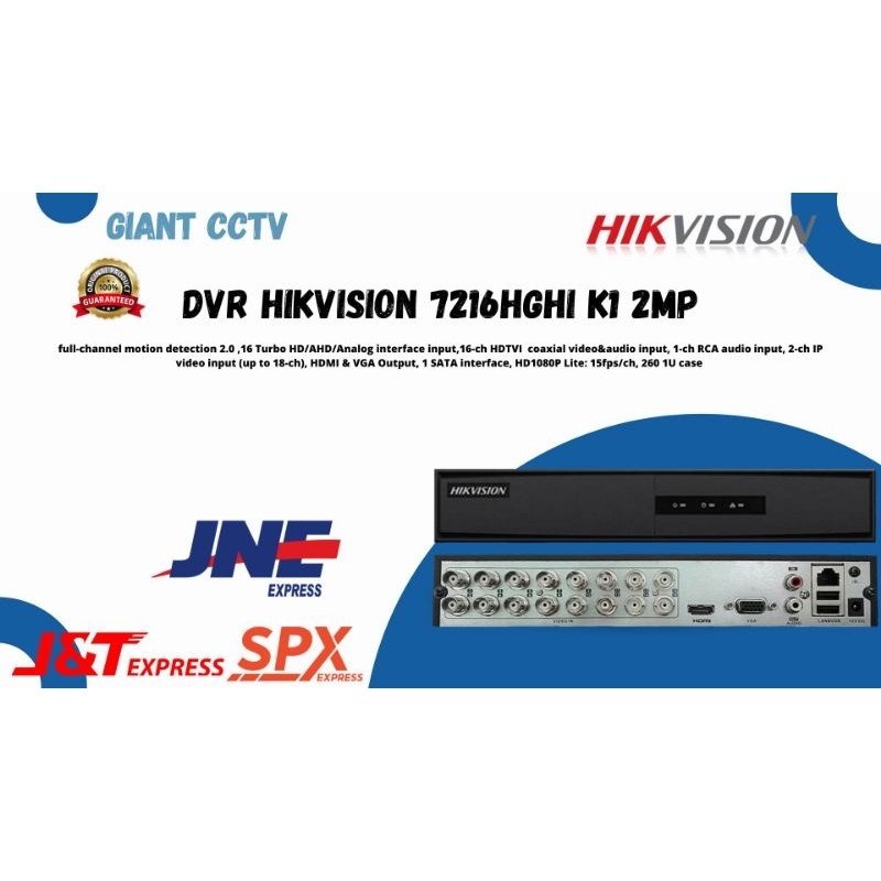 DVR HIKVISION 16CH 2MP murah original