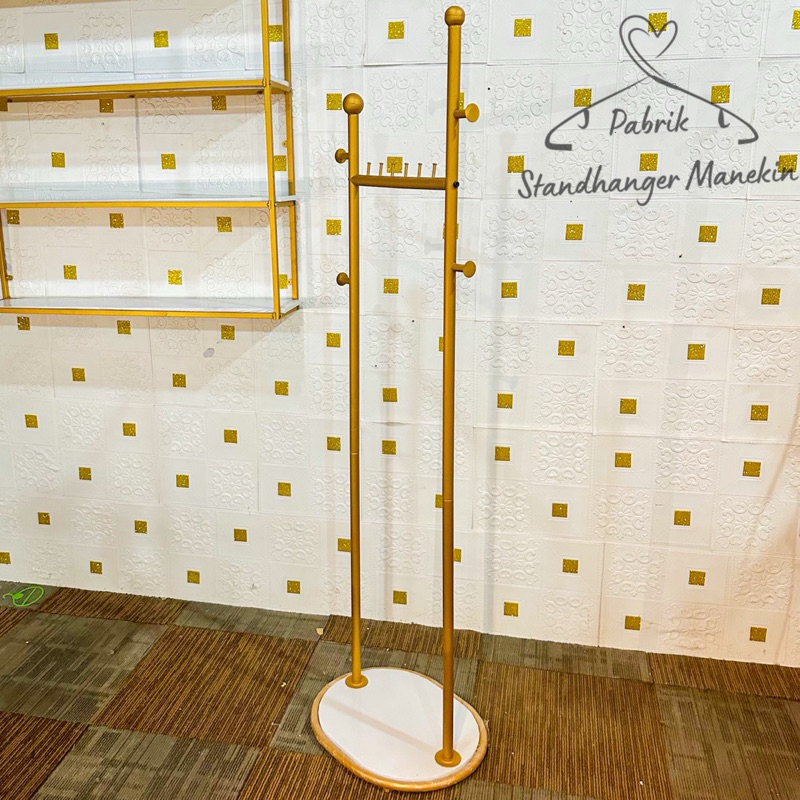 StandHanger Display Gold | Display Aesthetic Baju Mewah | Stand Gawang Baju 150 CM | Gawang Premium 