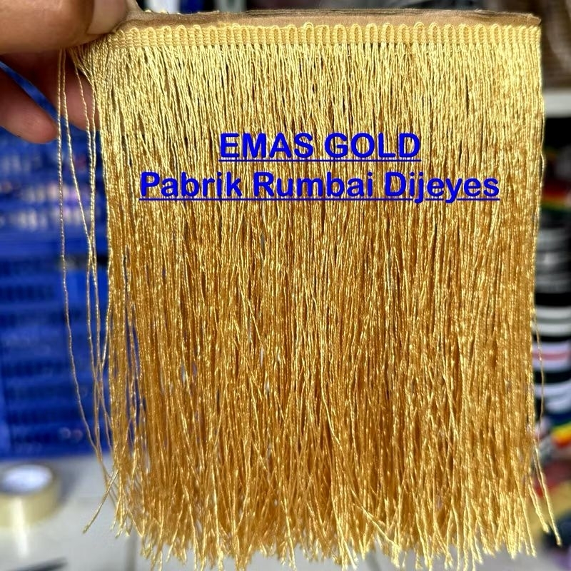 Renda Rumbai ( Meteran ) / rumbai panjang mengkilap / Renda rumbai 15 cm / Rumbai 15cm / Rumbai / Ru