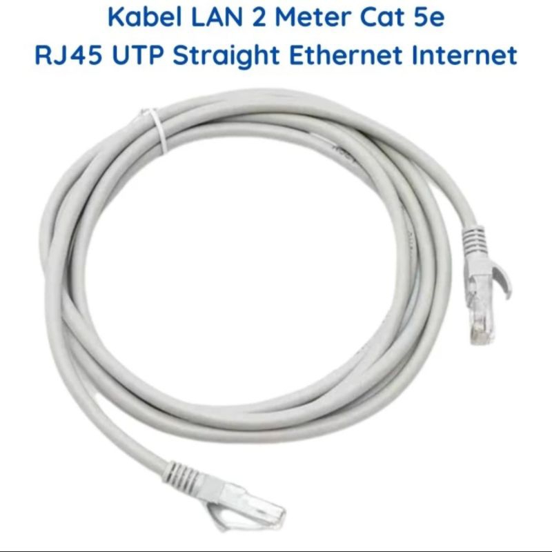 Kabel LAN 2 Meter lengkap dengan konektor RJ45