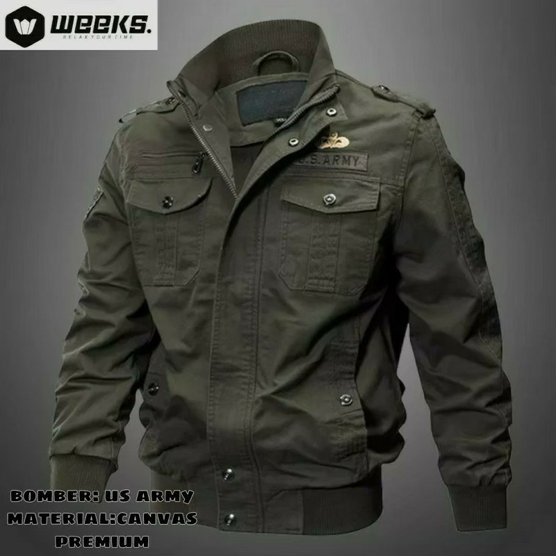 JAKET BOMBER US ARMY JAKET MILITER JAKET JAKET BOMBER EMBLEM BORDIR JAKET TNI JAKET CASUAL