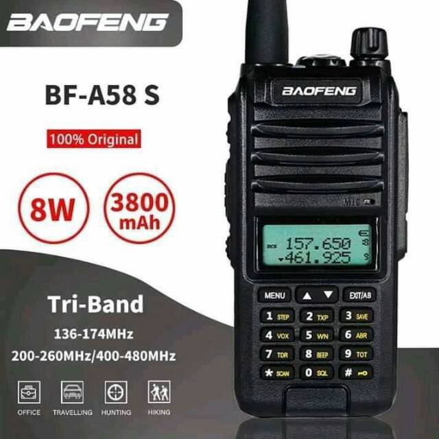 HT TERBAIK A58S TRIBAND WALKIE TALKIE JARAK JAUH BISA COD