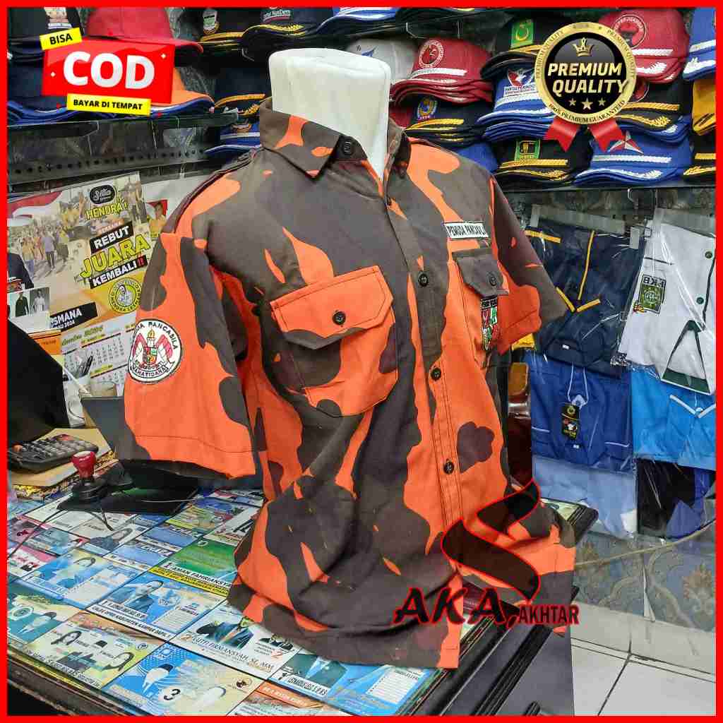 kemeja pemuda pancasila motif loreng kemeja ormas pp seragam pp kmeja ormas pemuda pancasila lengan 