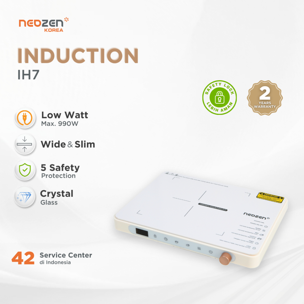 Kompor Induksi Neozen IH6 - Grey 26x32cm, 990W, 280°C, Touch Screen & LCD