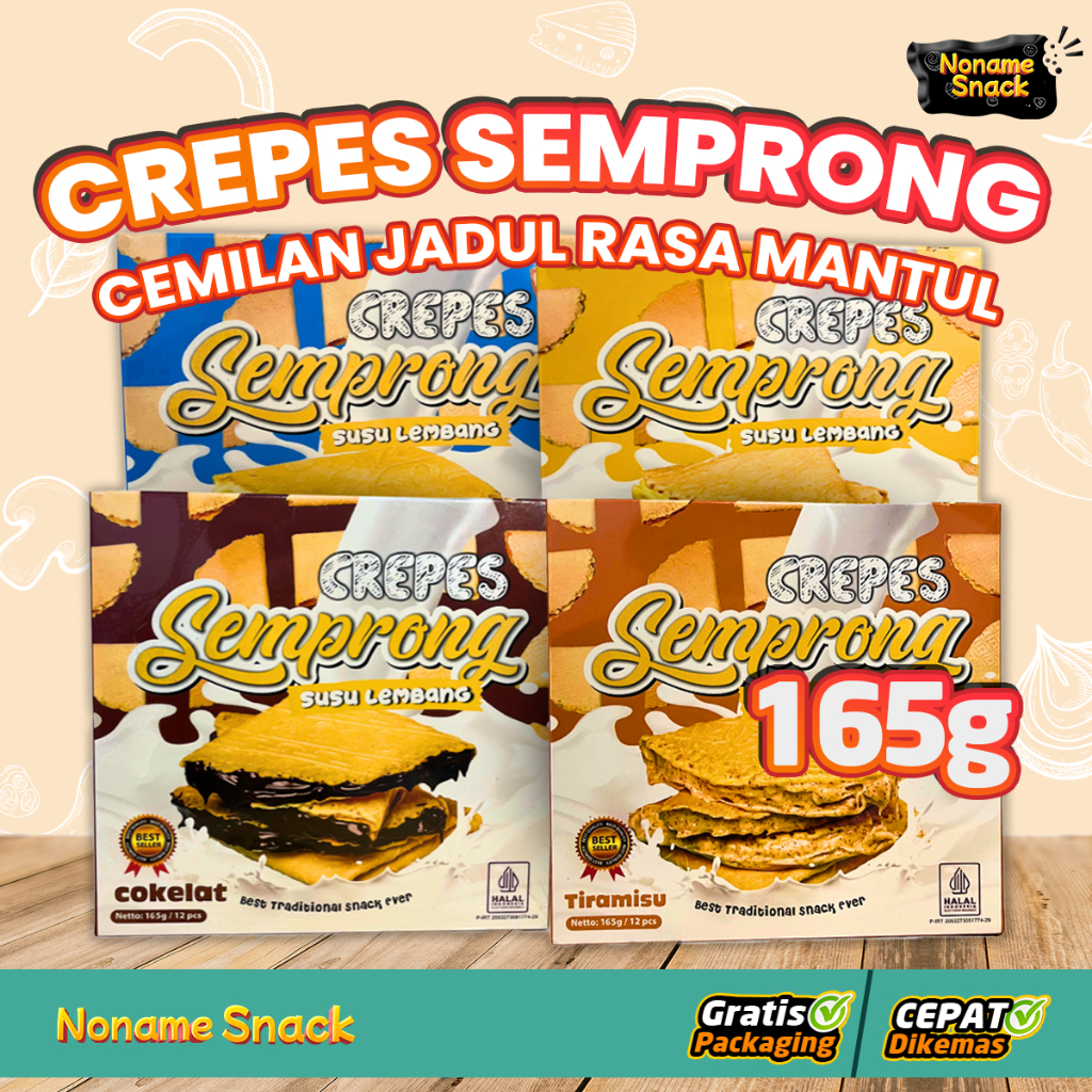 

NoName Snack - Crepes Semprong Crispy Crunchy Aneka Rasa 165gr