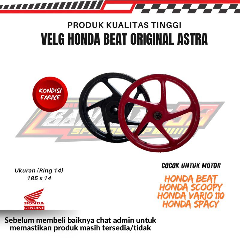 Velg Honda Beat,Vario110,scoopy Original Honda Part