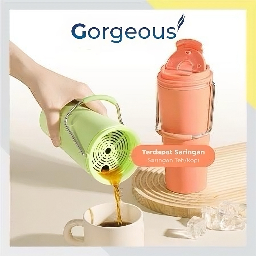 Tumblr Gagang Besi Stainless Steel 304 Tumblr Minum Panasa Dan Dingin 450ml 681-1