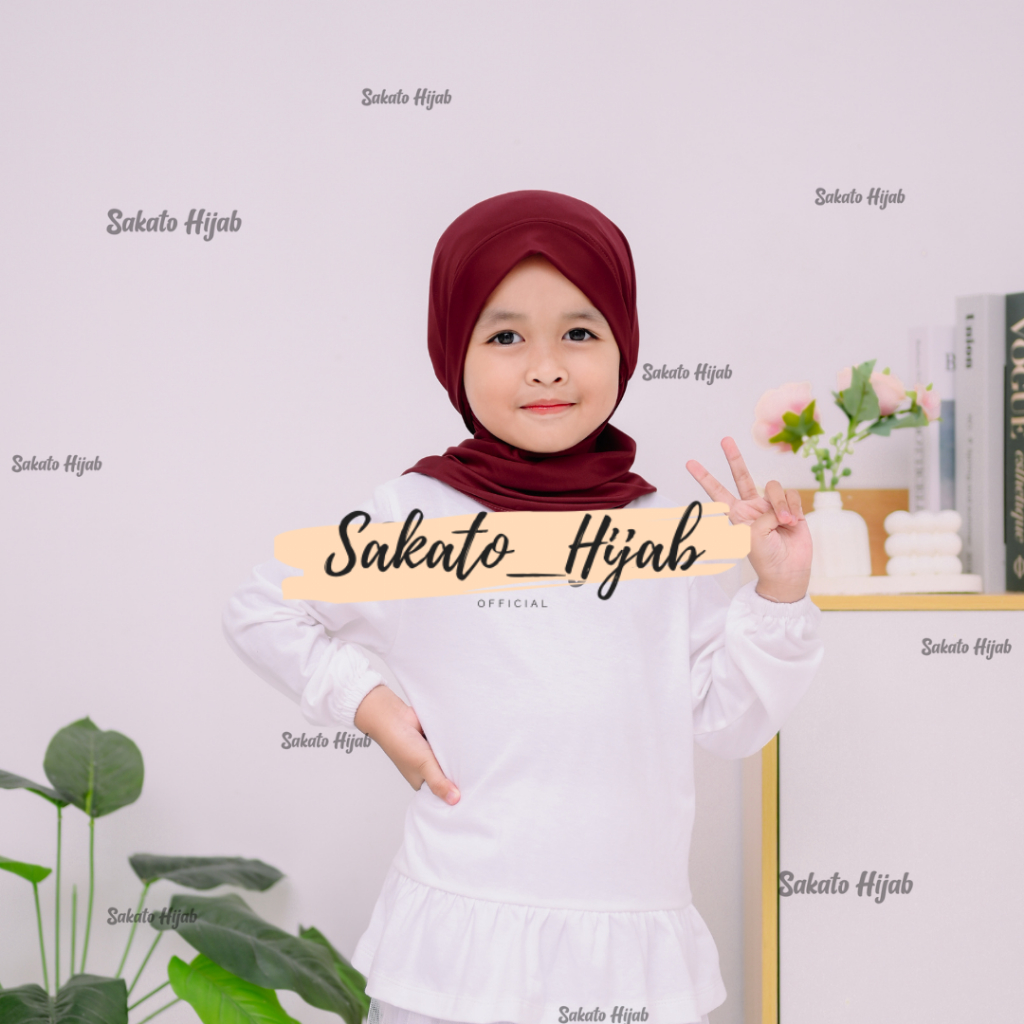 Jilbab Segitiga Instan Malay Anak Usia 1-3 th | Jilbab Segitiga Malay Anak Spandex Jersey