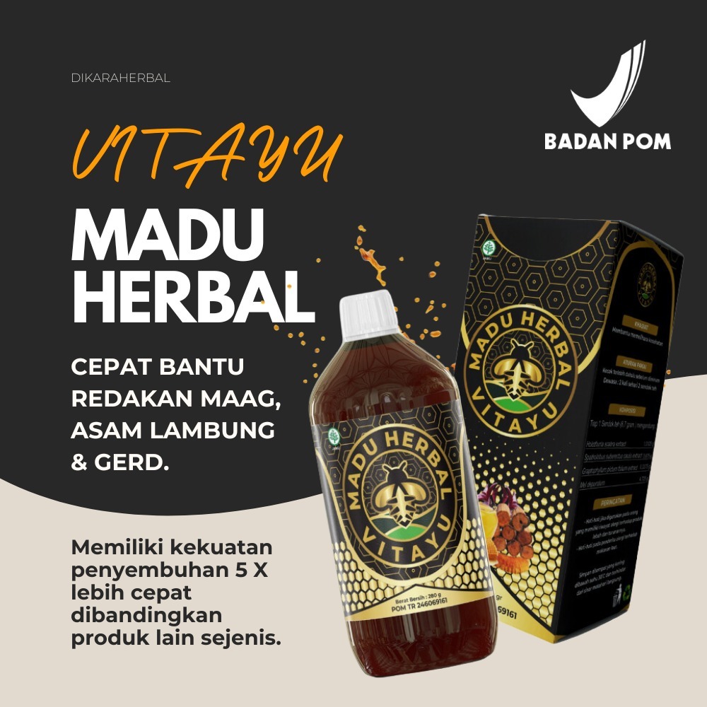 Madu Herbal Vitayu Obat Asam Lambung dan Sesak Nafas