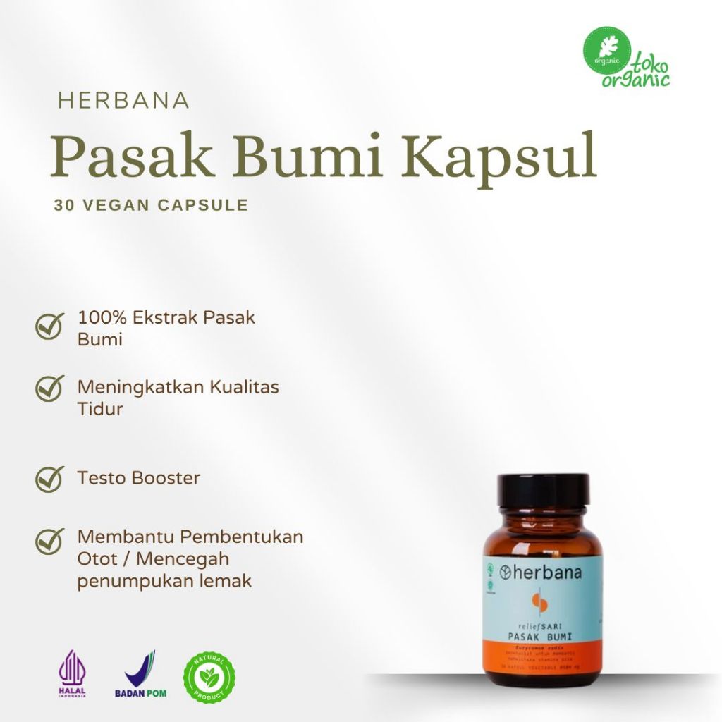 

Herbana Relief Sari Pasak Bumi Kapsul / Tongkat Ali (30 VCaps) | Pasak Bumi untuk Testo Booster, Memperbaiki Kualitas Tidur, Suplement Menambah Energi, Membantu Pembentukan Otot