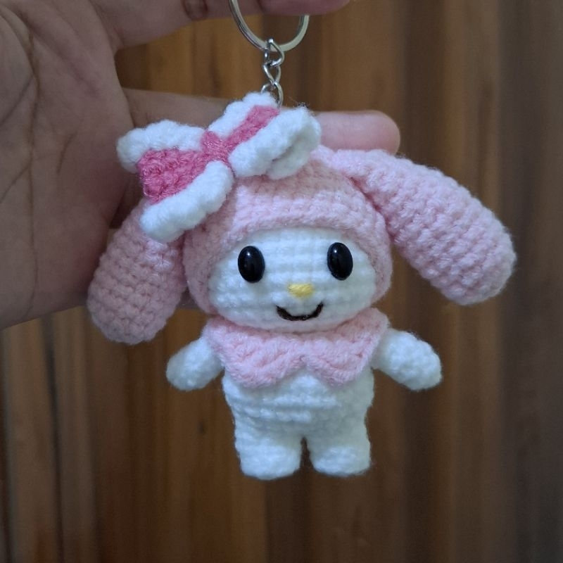 My Melody Crochet Keychain | Gantungan Kunci Boneka Rajut My Melody