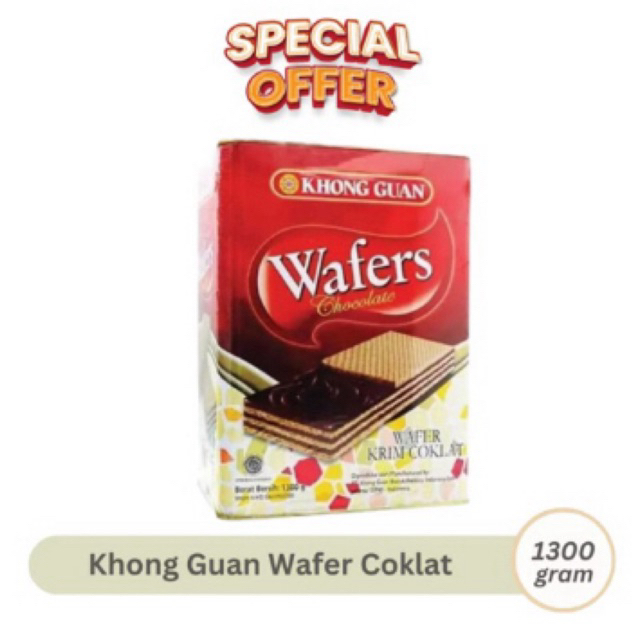 

Khong Guan Wafer Chocolate 1300gram Biskuit Kotak Coklat