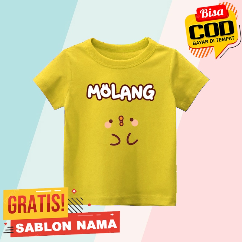 Baju Kaos Anak Molang Face / Kaos Anak Laki Laki & Perempuan Custom Nama Molang Face