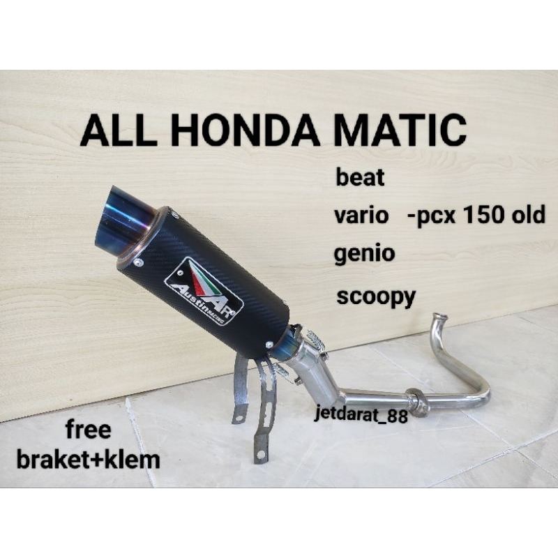 knalpot racing AR AUSTIN KARBON untuk motor matic HONDA/ALL HONDA MATIC.beat karbu.beat fi.beat pop.