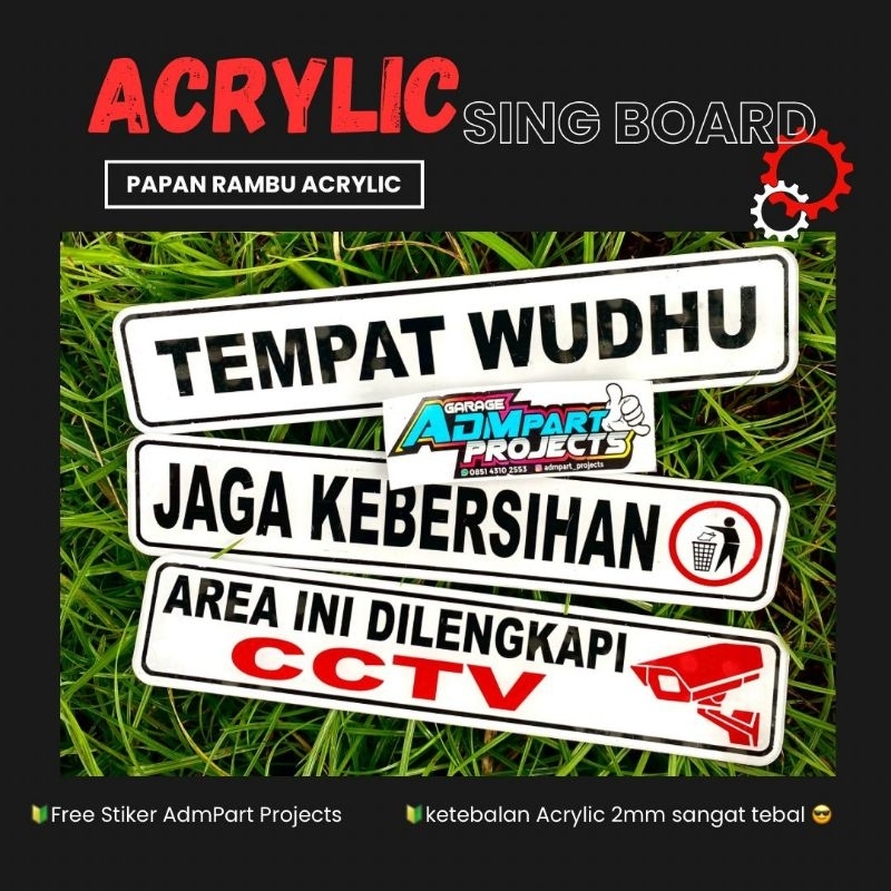 SING BOART OPEN CLOSED Akrilik siap Pakai/Acrylic openClosed Custom /Buka tutup