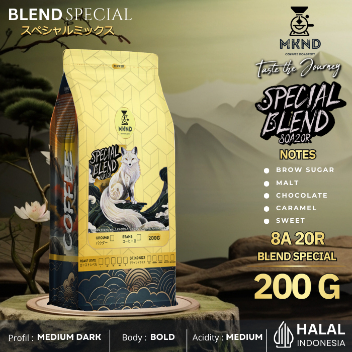 

MKND COFFEE ROASTERY - Special Blend 200gr Arabika 80% Robusta 20% | Cappuccino | Medium Dark | Espersso | White Coffee | Crema Coffee