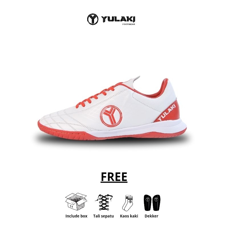 Yulaki FOOTWEAR - Sepatu futsal Lightspeed white red