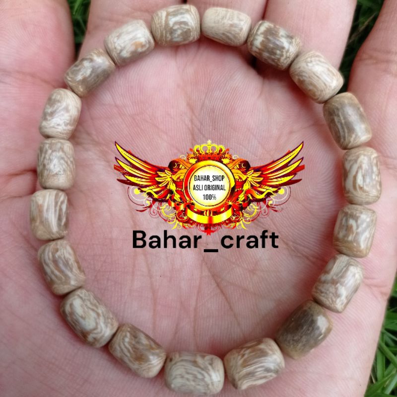 gelang tasbih akar bahar putih model tabung asli original