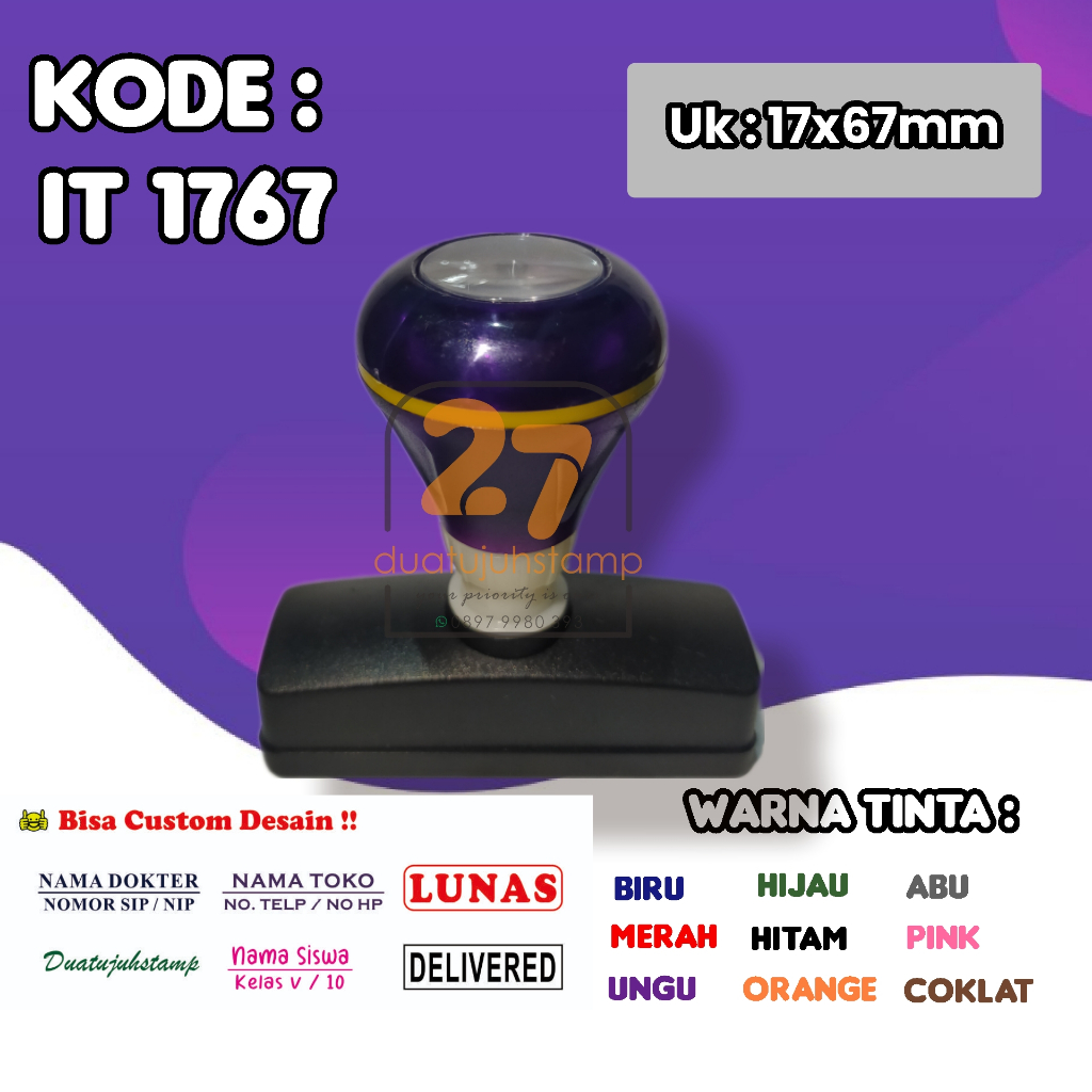 

IT 1767 Stempel Warna / Stempel Flash / Stempel Otomatis