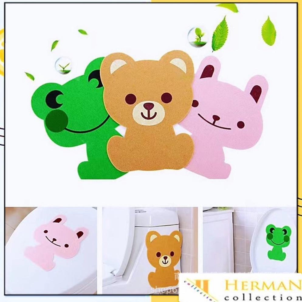Terbaik HC Stiker Pewangi Toilet Karakter Beruang Kelinci Kodok Lucu Stiker Tempel Pewangi Aroma Rua
