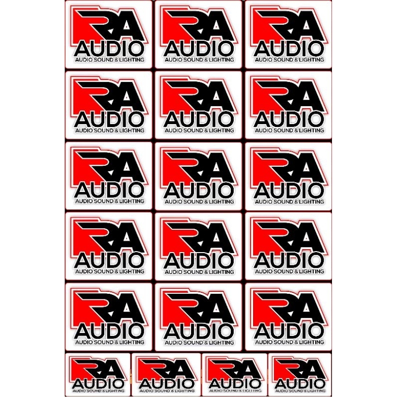

STIKER RA AUDIO ISI 19 PCS BAHAN ANTI AIR(VYNIL) 1 LEMBAR UKURAN 30X45