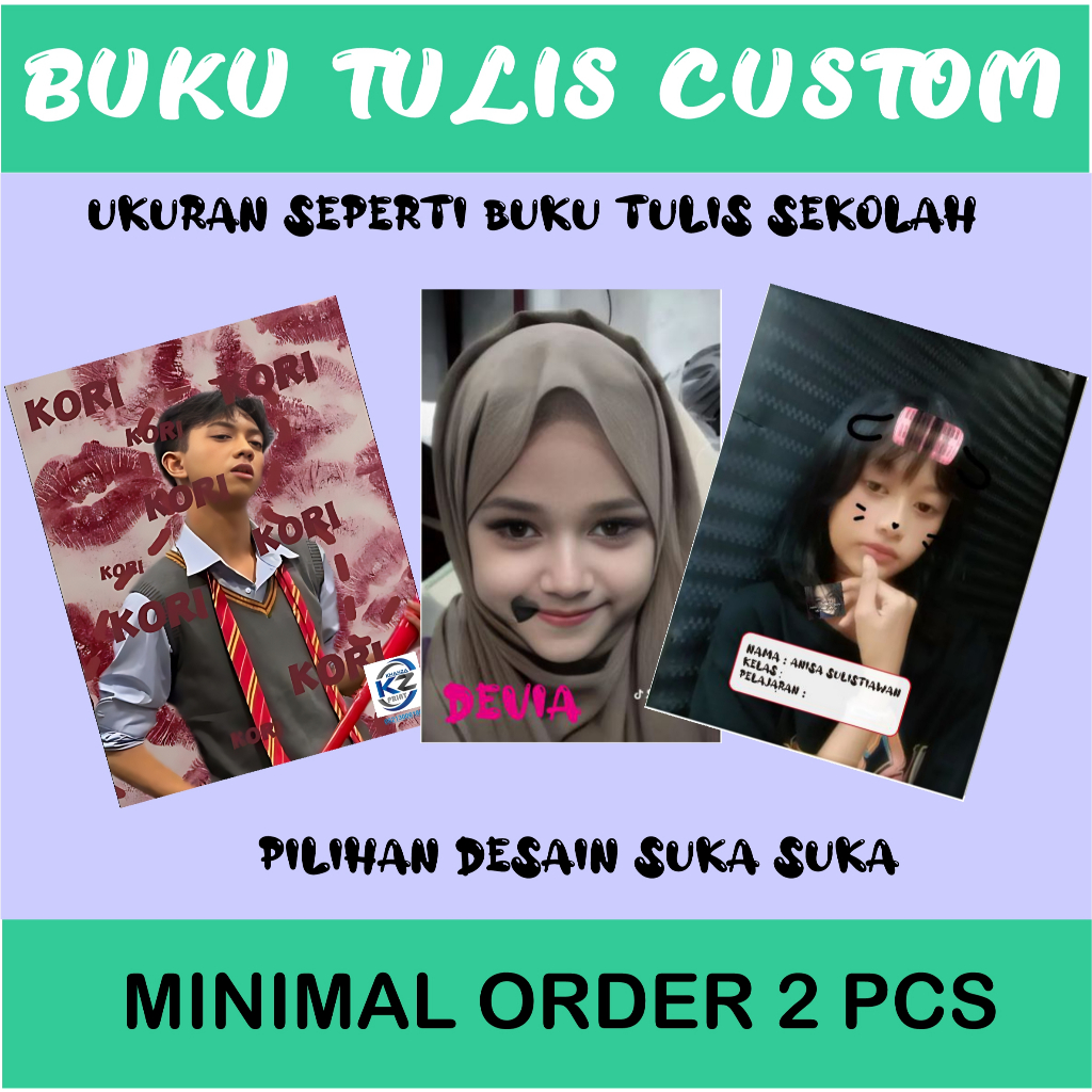 

Buku Tulis Sekolah Custom Lucu