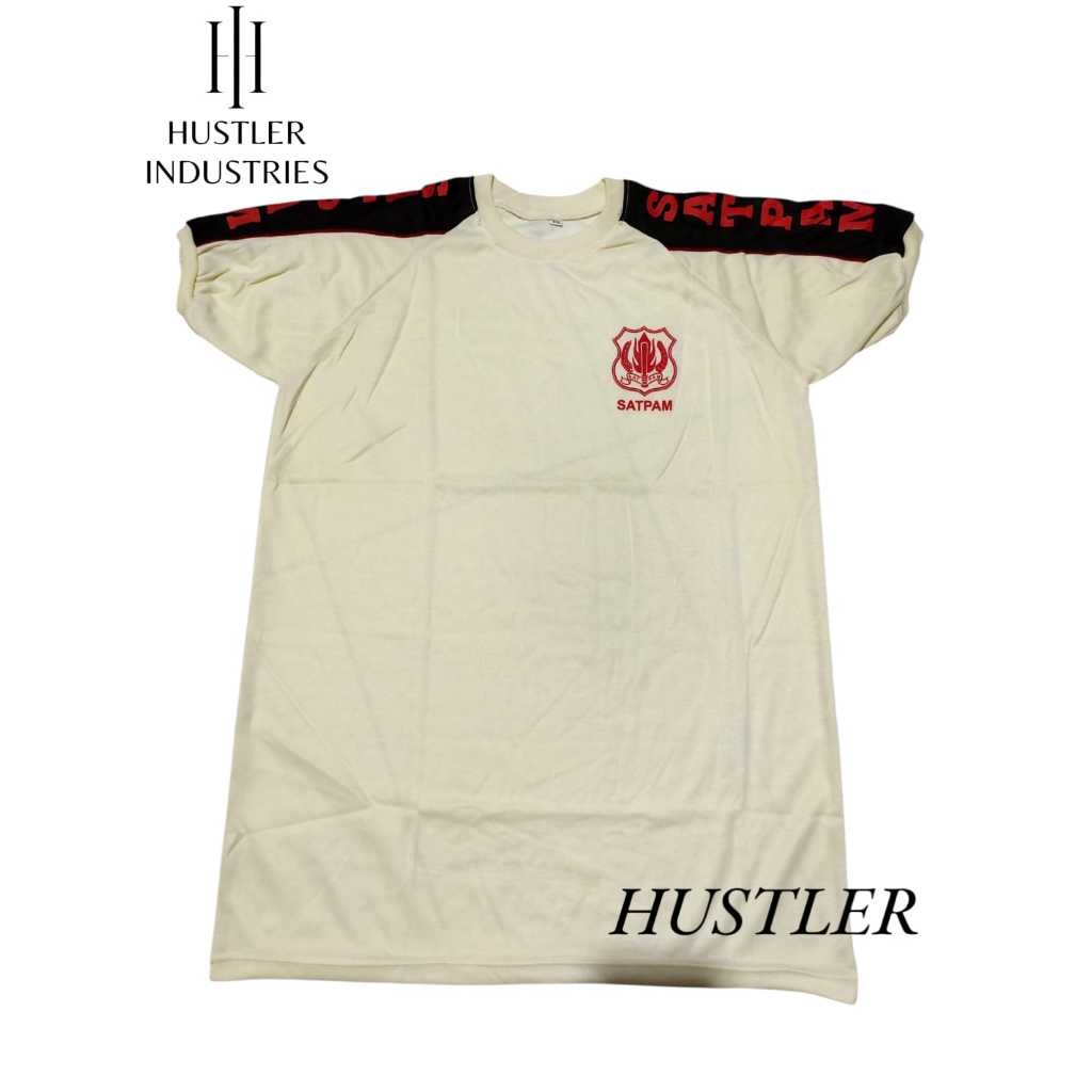 KAOS SATPAM VAVING CREAM KAOS SECURITY TYPING PUNDAK LENGAN PENDEK TERBARU