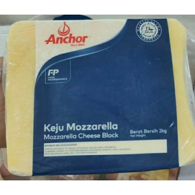 

Anchor Keju Mozzarella Cheese Block Berat Bersih 2kg