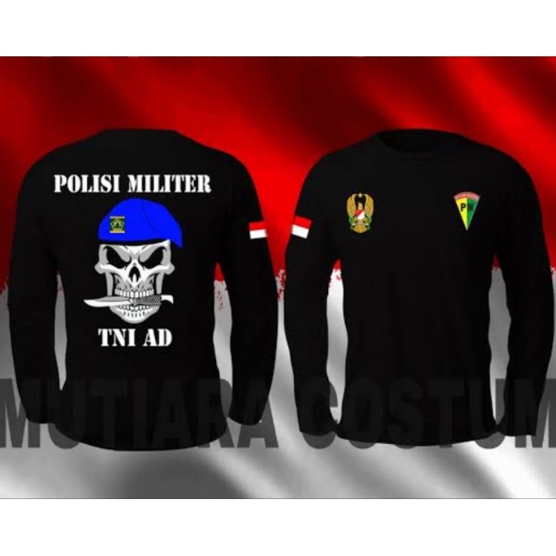 KAOS LENGAN PANJANG  POLISI MILITER TNI AD BARET BIRU
