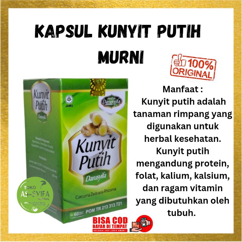 Kapsul Kunyit Putih Darusyifa Kapsul Temu Putih Asli Organik Alami Herbal Pilihan Untuk Gerd