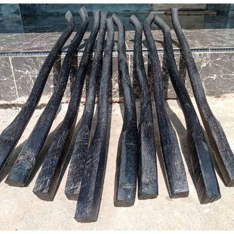 Doran cangkul hitam asli kayu ruyung aren tua