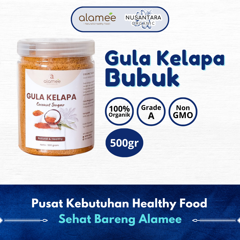 

ALAMEE 500gr Gula Kelapa Coconut Sugar Organik Asli Bubuk Powder Natural Pure Nusantara Organic