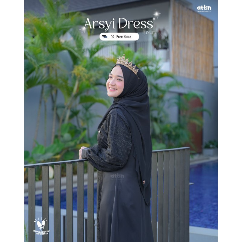 Arsyi Dress ibu luxury hitam sage putih ungu coklat xxs xs s m l xl xxl xxxl by Attin