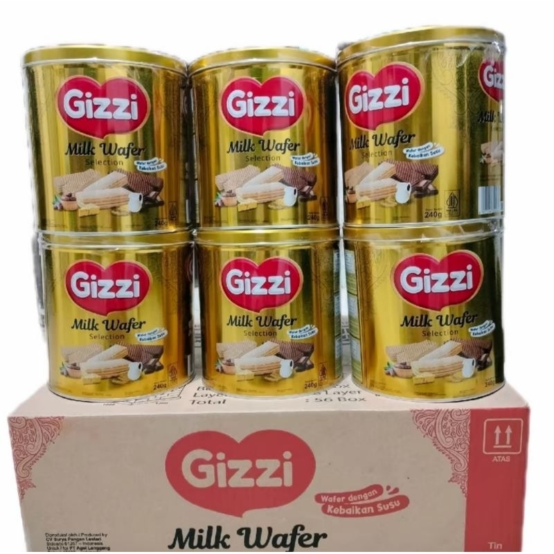 

Gizzi wafer kaleng 1dus isi 6kaleng, kemasan 240gr