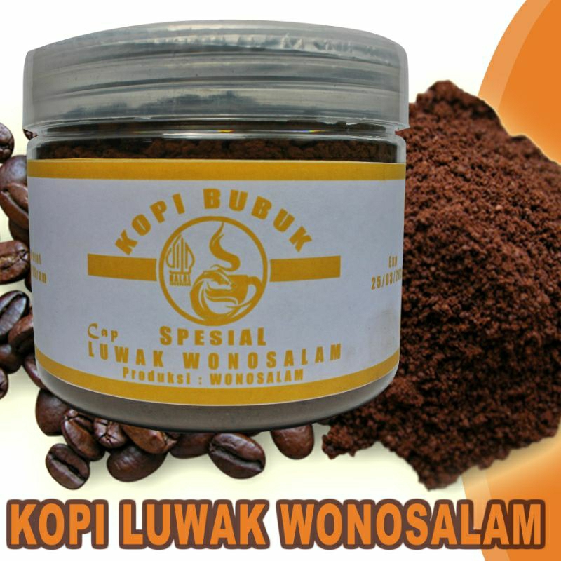 

Kopi Luwak Wonosalam - Spesial kopi Bubuk Murni (MURah NIkmat) - Kemasan Jar Plastik 200 Gram