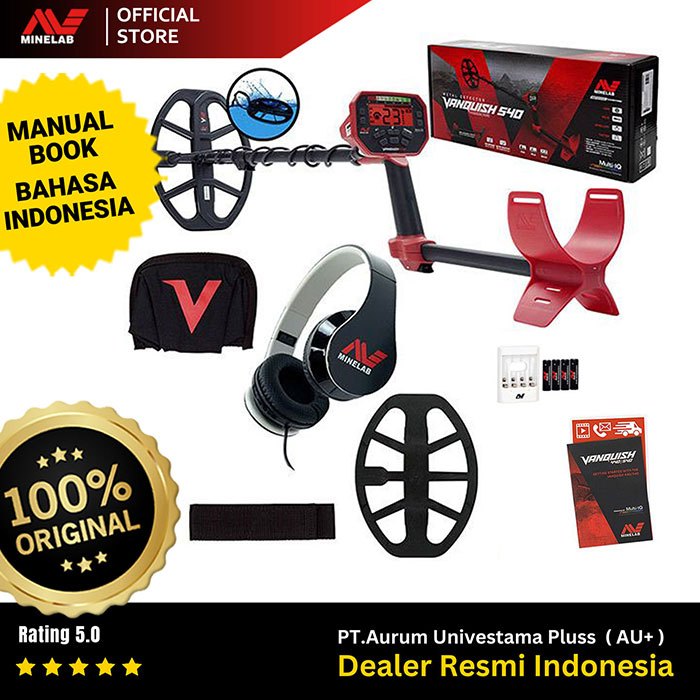 Metal Detektor Minelab Vanquish 540 Premium, Paket Standard + Aksesoris RESMI - Metal Detector - Det