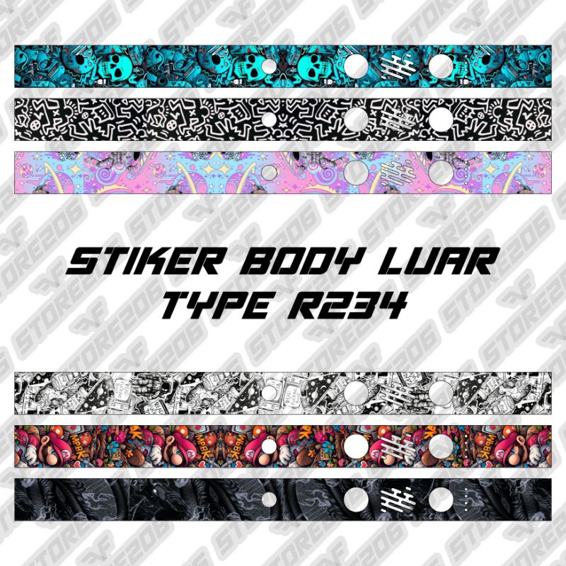 

Stiker print UV cutting putus body luaran type ER kode-34 | Seri 2