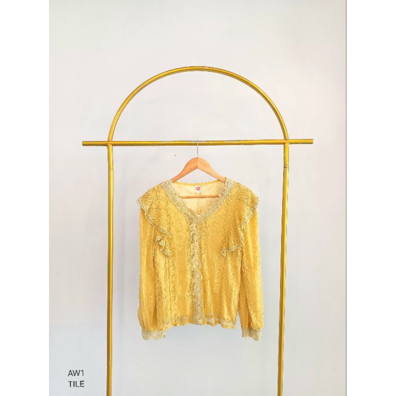 baju atasan wanita brokat/blouse wanita import premium korea/aw1 tile