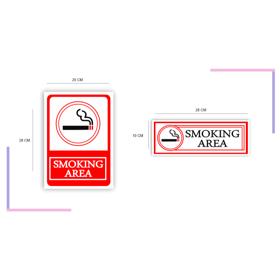 

Stiker Vynil Himbauan Area Merokok Smoking Area Anti Air Waterproof