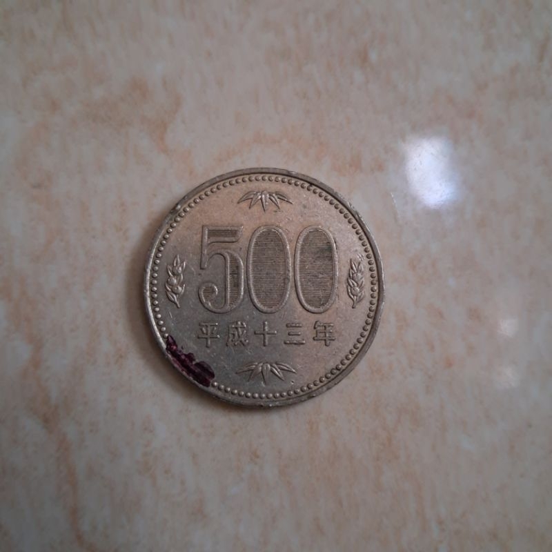 koin jepang 500 yen thn 2001