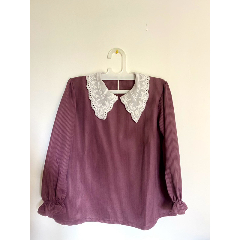 Blus Wanita Lengan Panjang kerah Korea