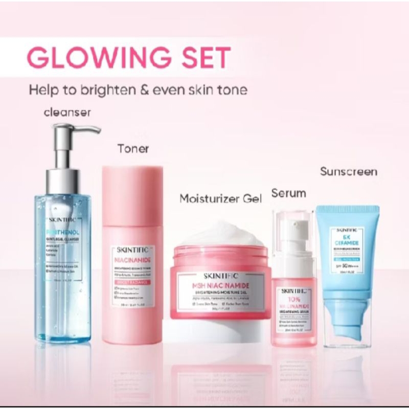Skintific- 5 pcs paket glowing set