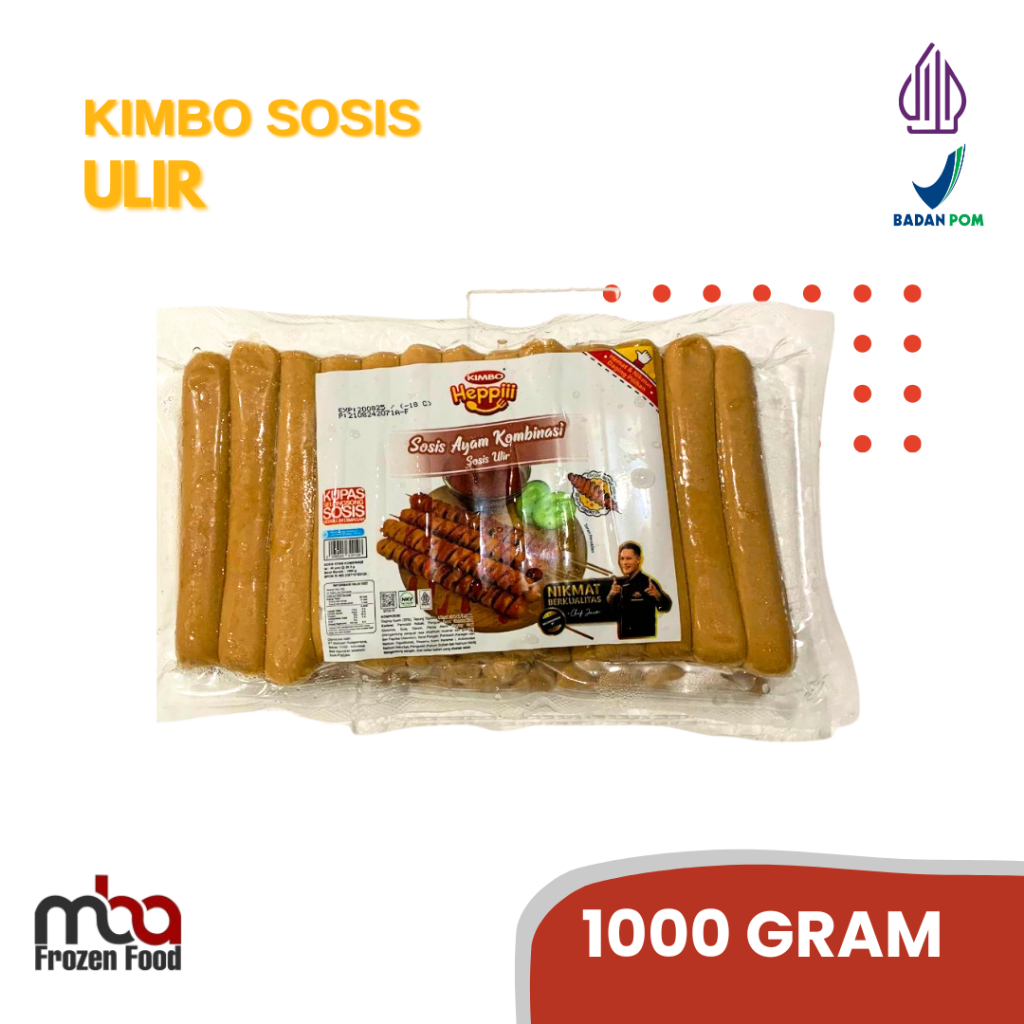 

Kimbo Sosis Ulir Kombinasi Ayam (40pcs) 1kg /Sosis /Ayam /Sapi /Frozenfood /Camilan /Snack /Makananringan /Lauk /Dagingcincang /Daging /Sate /Bakar /Goreng /Sop /Masak /Masakan