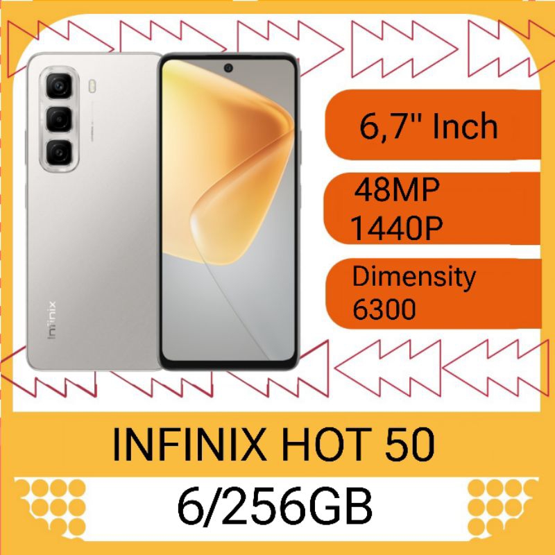 INFINIX HOT 50 RAM 6/256GB - GARANSI RESMI - FREE AKSESORIS - HANDPHONE - SMARTPHONE